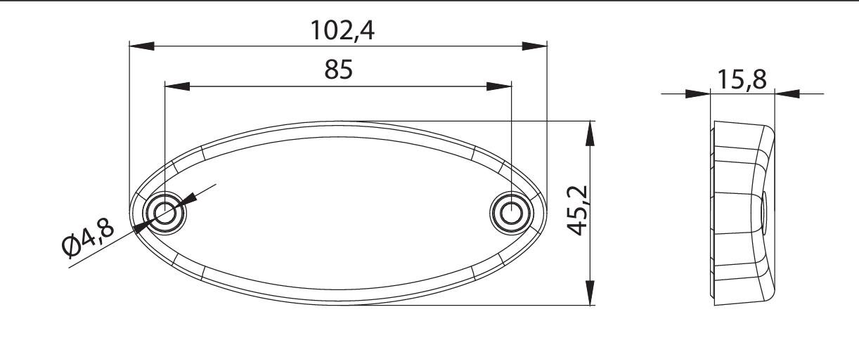 Piekabes priekšējais gabarītlukturis Fristom FT-061 LED ar vadu